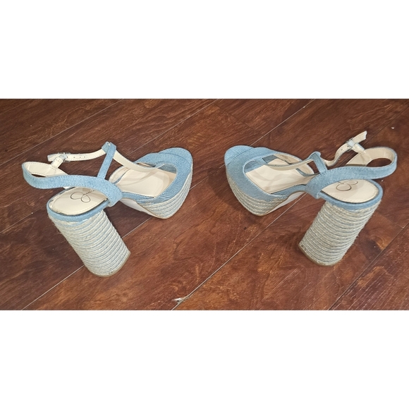 Jessica Simpson Ameeka Womens Denim Peep-Toe Platform Heels, size 10M - Picture 4 of 6